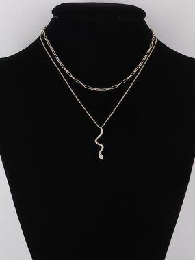 Jeweled Snake Pendant Necklace